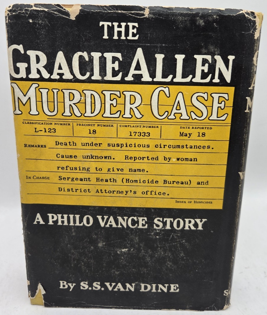 S S Van Dine – Gracie Allen Murder Case, Philo Vance, 1st edition/printing HCDJ