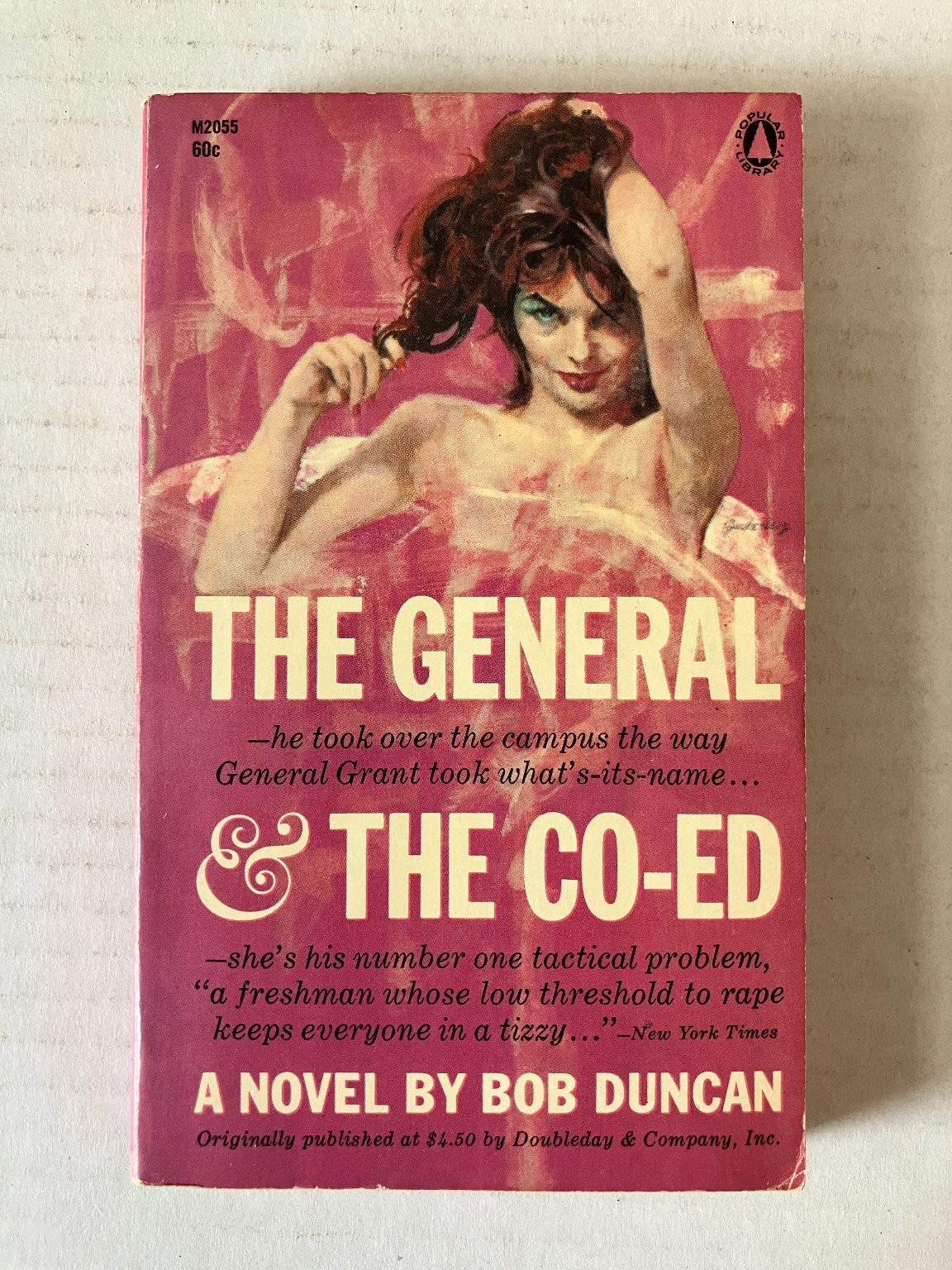 The General & The Co-Ed Bob Duncan 1964 Popular Library Vintage Pulp Fiction PB