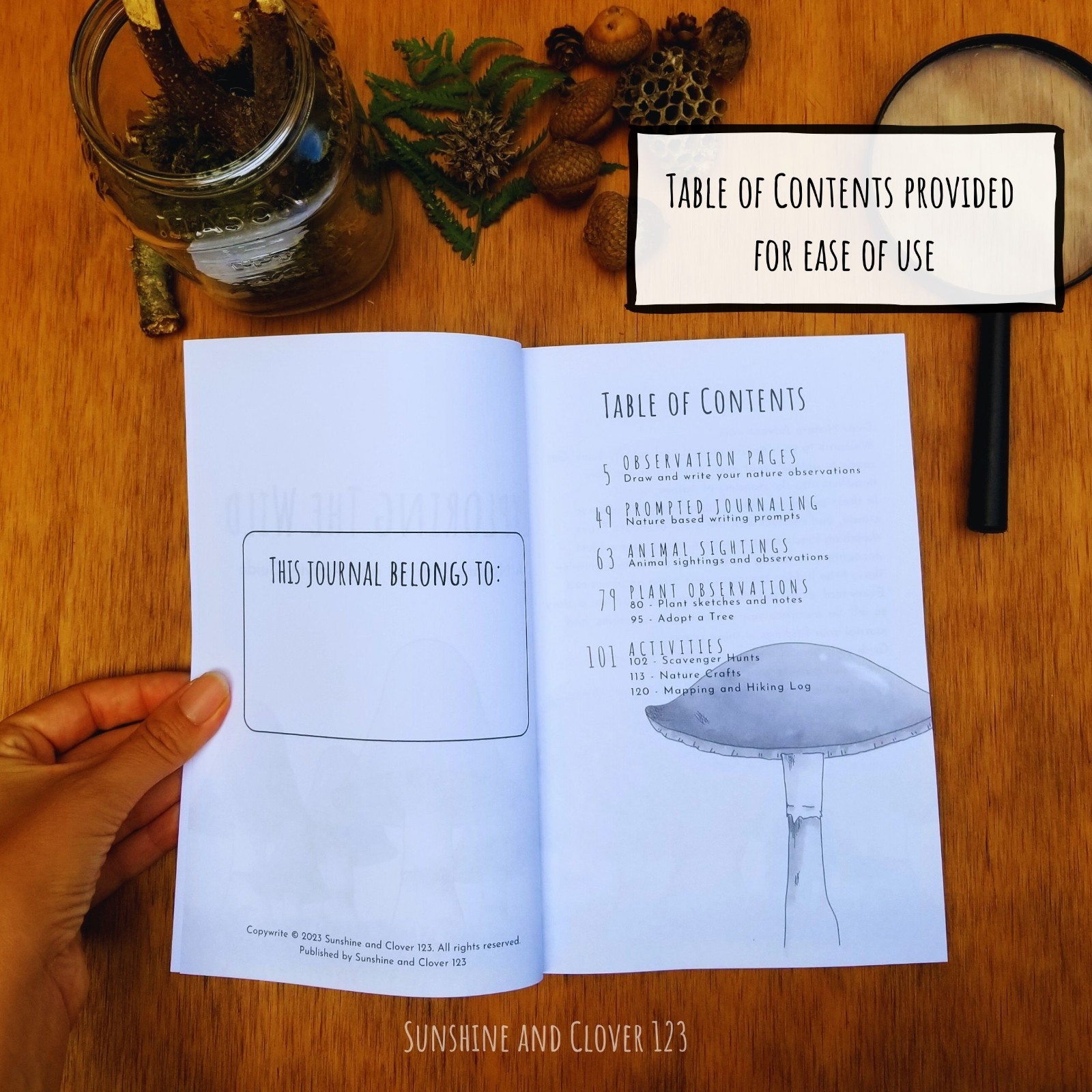 Nature Journal Exploring the Wild Kids Prompted Outdoor Observation Notebook B&W