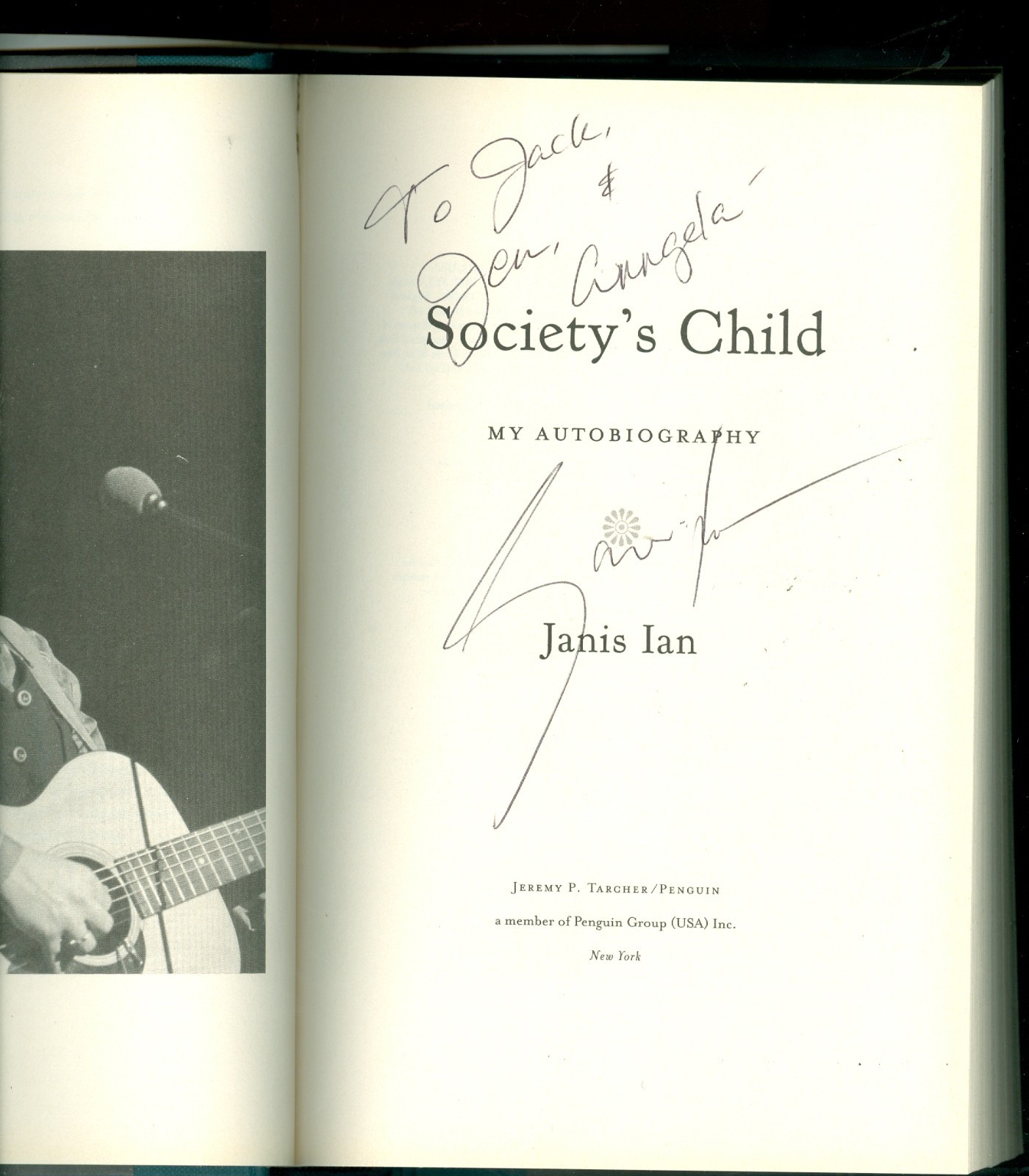 Janis Ian “Society’s Child my autobiography” autographed signed hardcover book