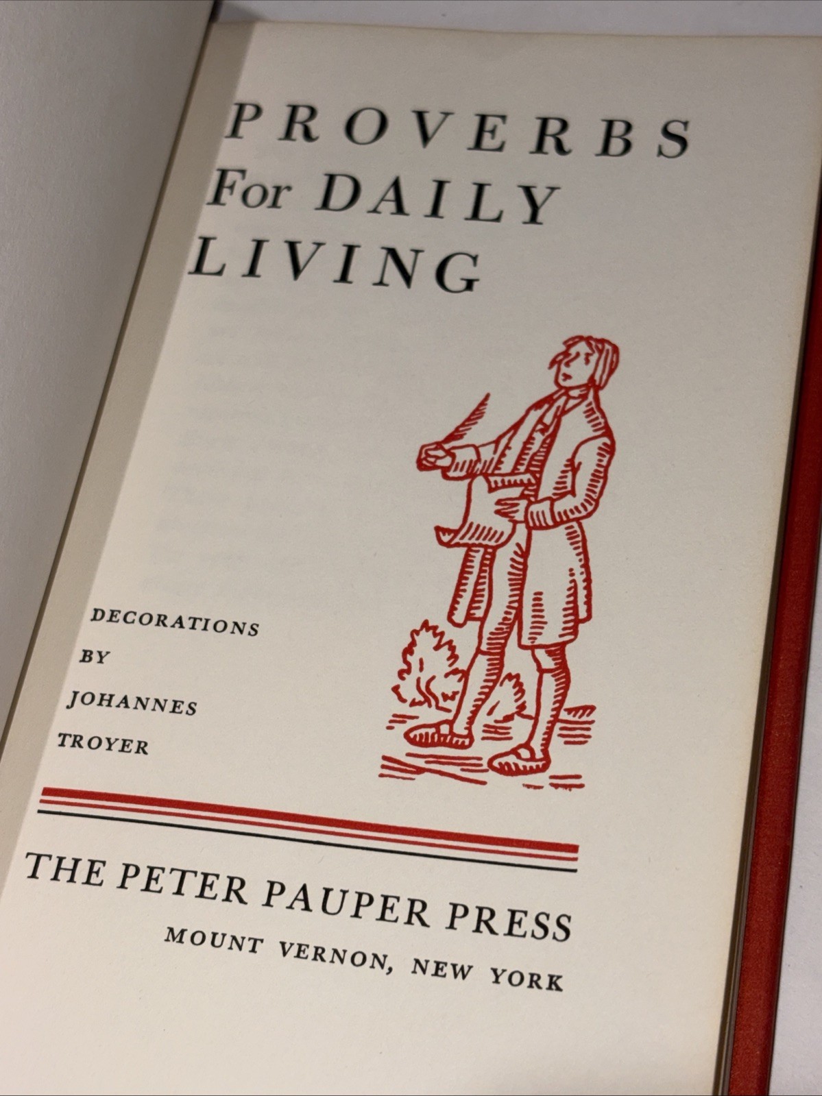 Vintage Peter Pauper Press Proverbs For Daily Living W Dust Jacket