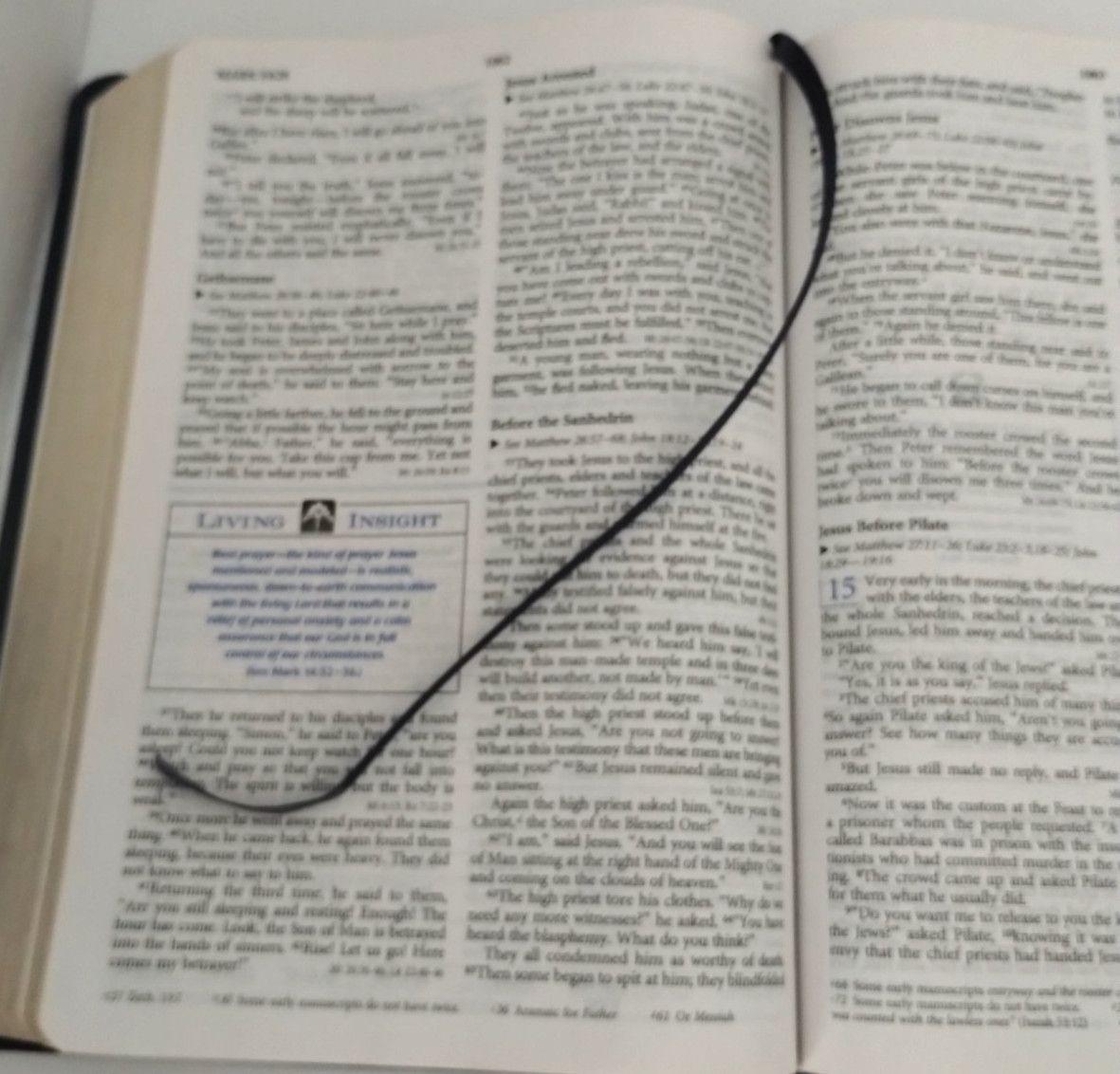 The Living Insights Study Bible NIV Zondervan Bonded Leather 1996 Swindoll Navy