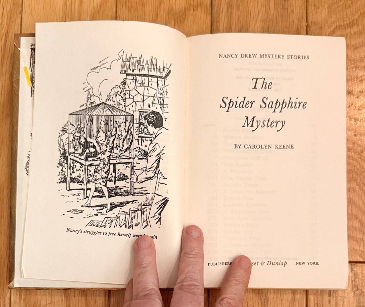 Nancy Drew #45 The Spider Sapphire Mystery Yellow Matte 1968 White Endpapers