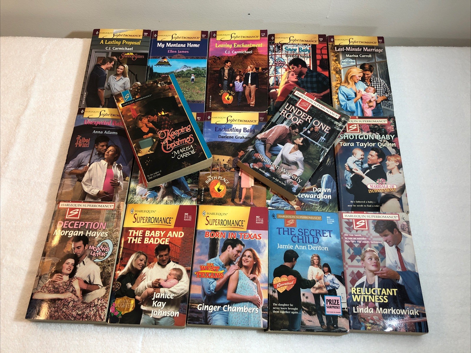 Vtg Lot of 17 Mixed Harlequin Super-Romance Novel Paperbacks From 1990s / 2000s