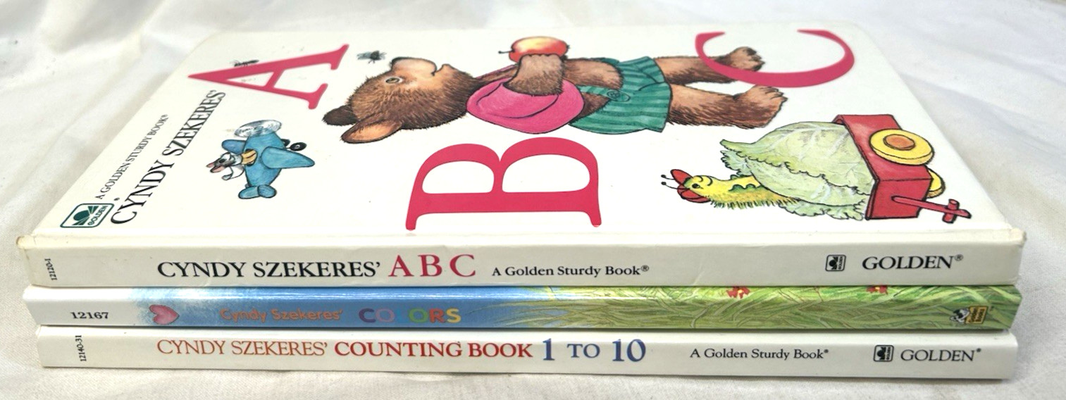 Vtg Cyndy Szekeres’ Counting Colors ABC Books Golden Sturdy Board Set of 3