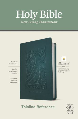 NLT Thinline Reference Bible, Filament Enabled (LeatherLike, Earthen Teal Blue,