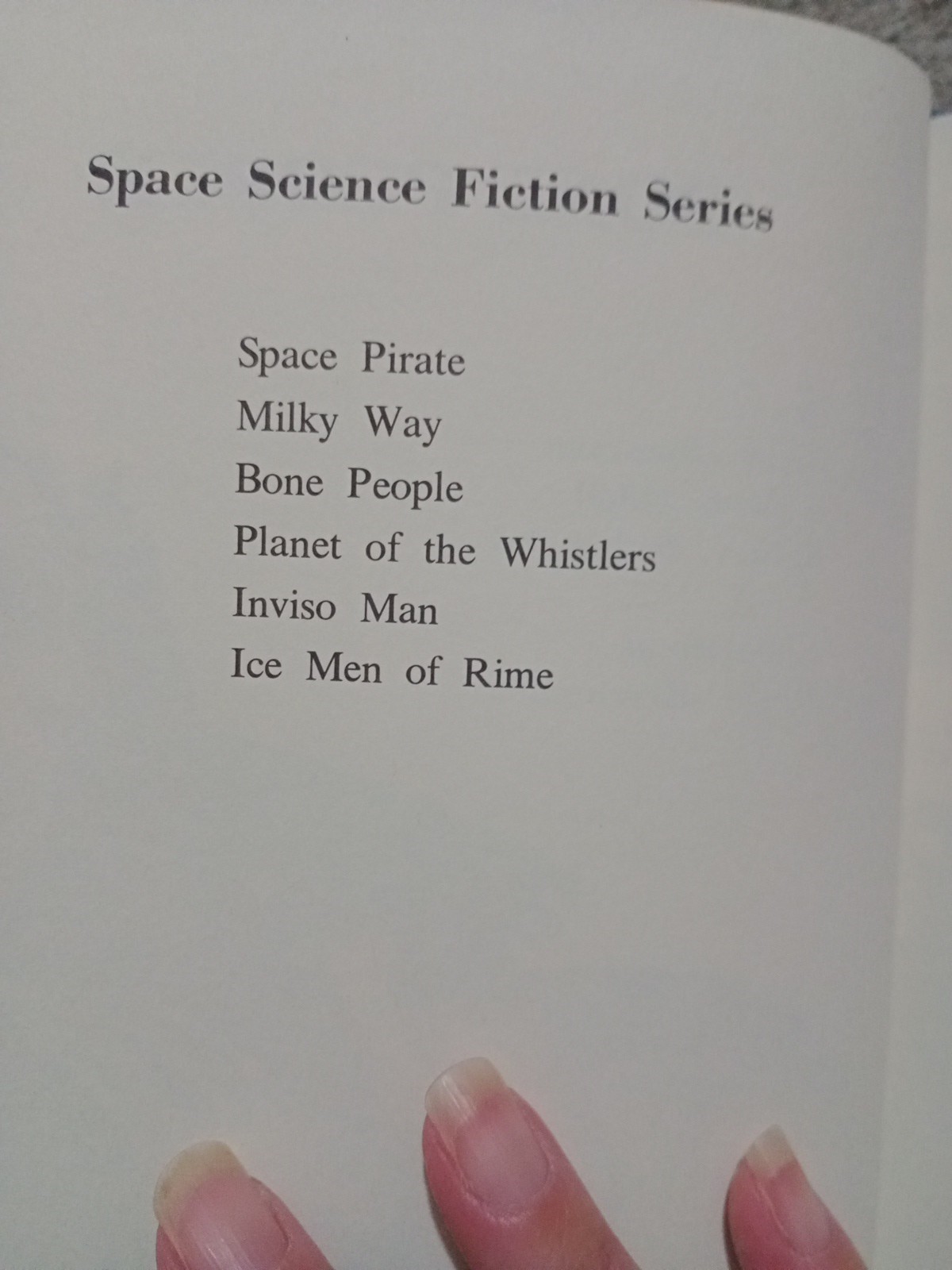 Space Science Fiction Series Ice Men Of Rime, Bone People, Planet Of The Whistl