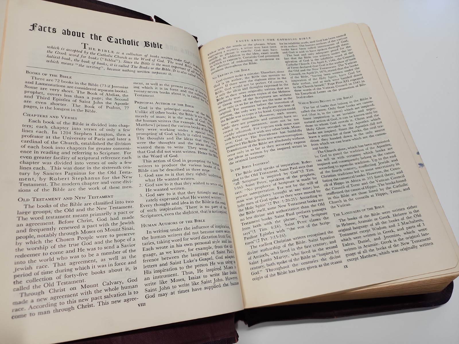 The Catholic Press Holy Family Edition of the Catholic Bible 1950 Rev O’Connel