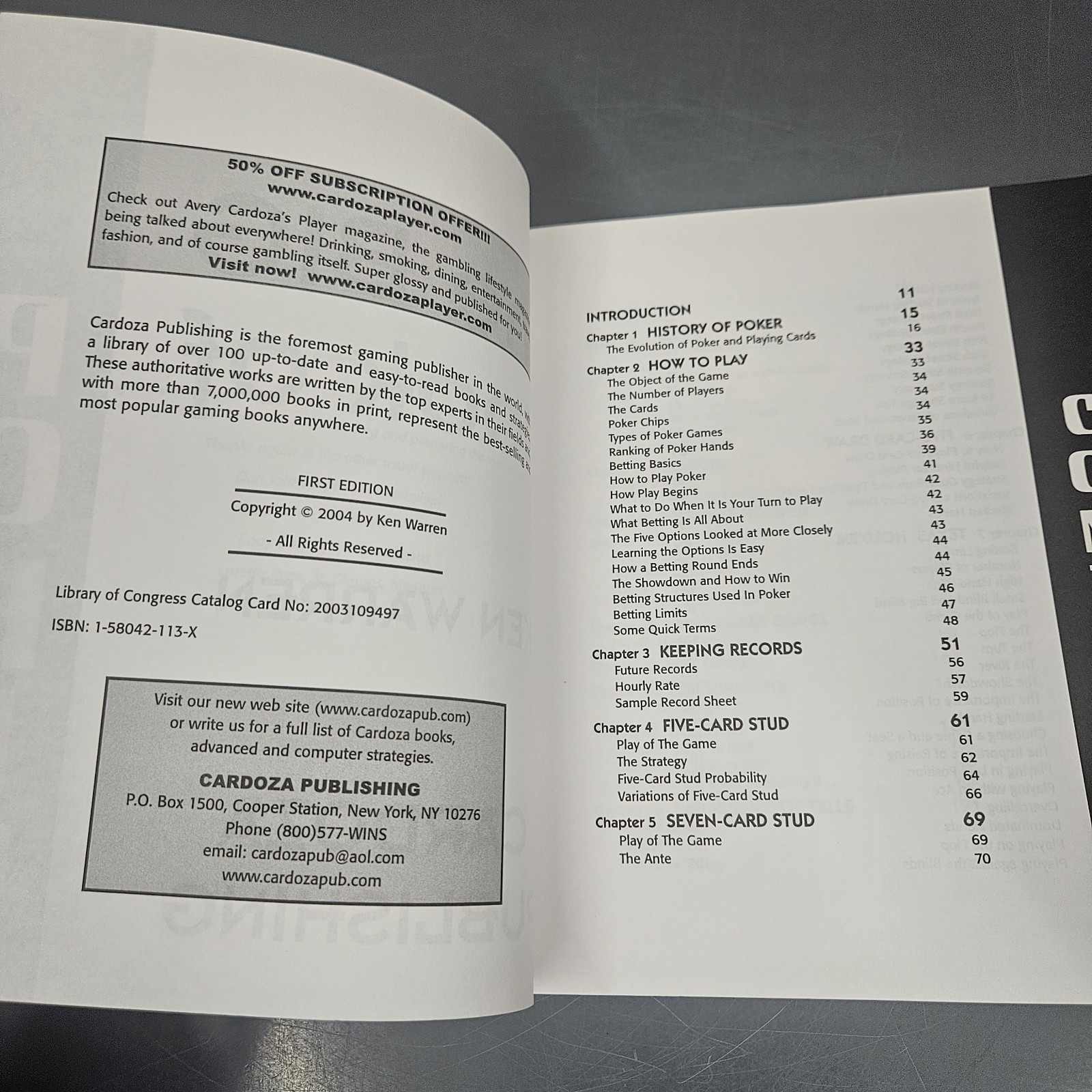 The Big Book Of Poker Ken Warren Tournaments Casino Home Games Internet Guide