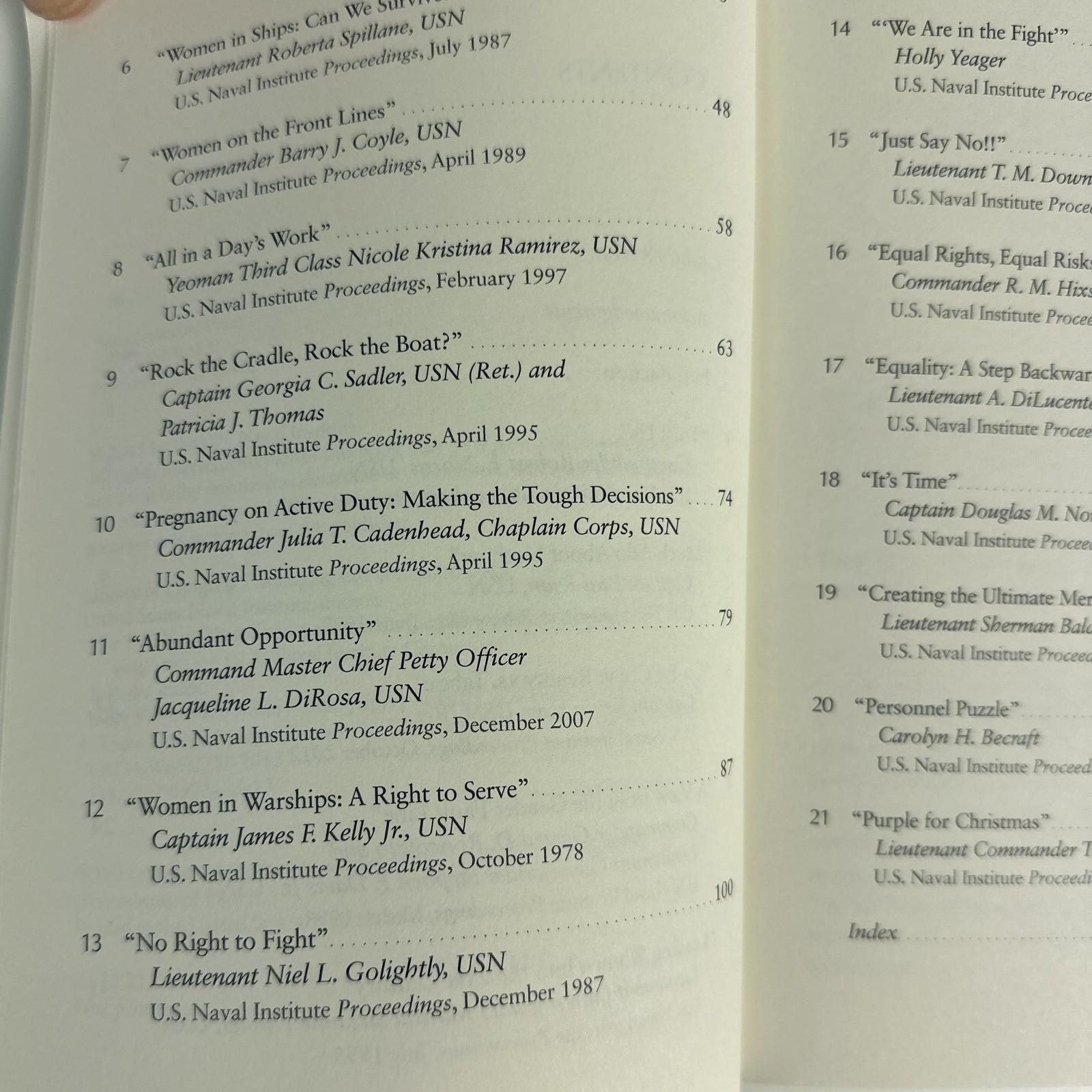Women in the Navy the Challenges US Naval Institute Thomas J Cutler Chronicles