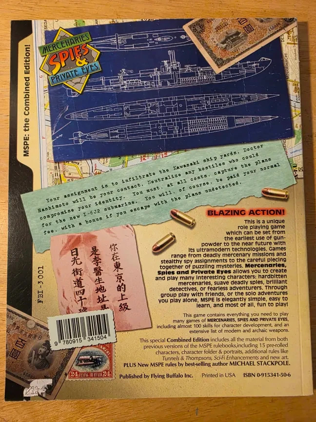 Mercenaries, Spies & Private Eyes Rulebook, Paperback Excellent Condition