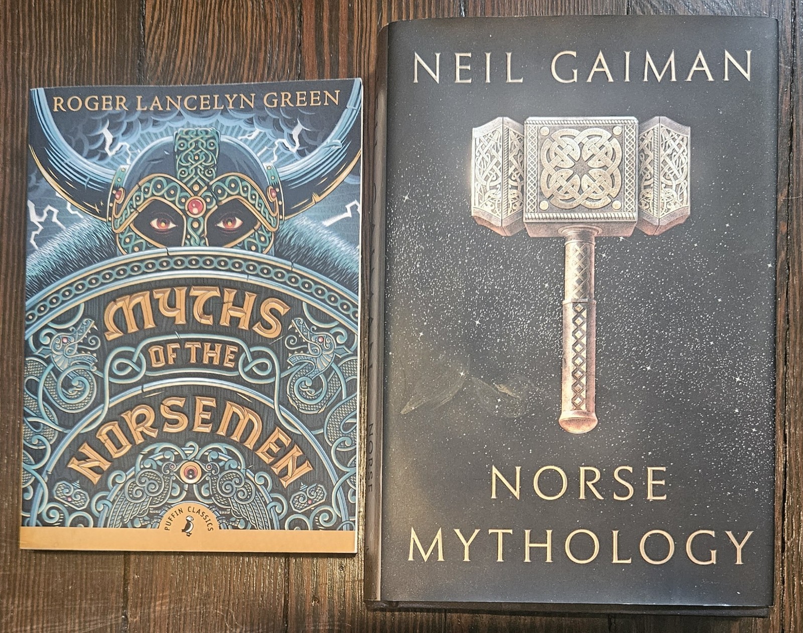 2 Books Lot: Norse Mythology, by Neil Gaiman & Myths Of The Norsemen R. Green