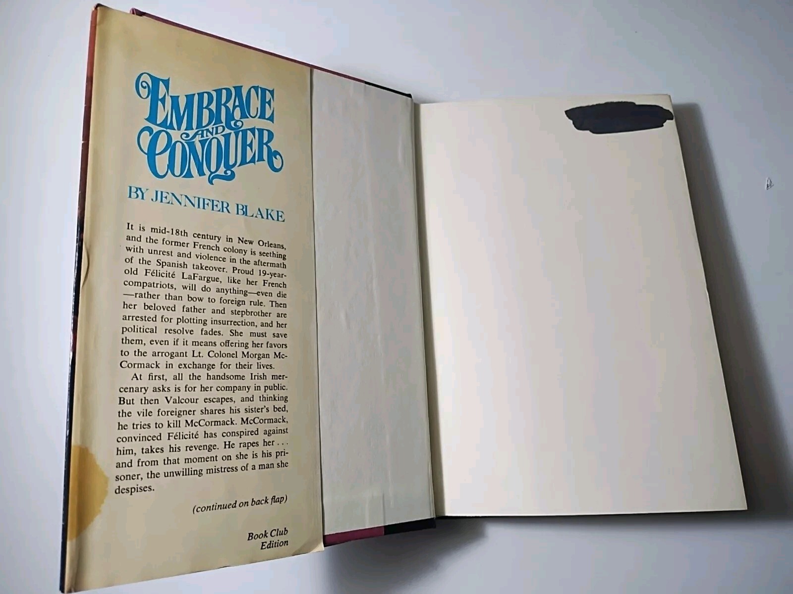 Embrace and Conquer Jennifer Blake Hardcover Book w/ Dust Jacket 1981 1st Print