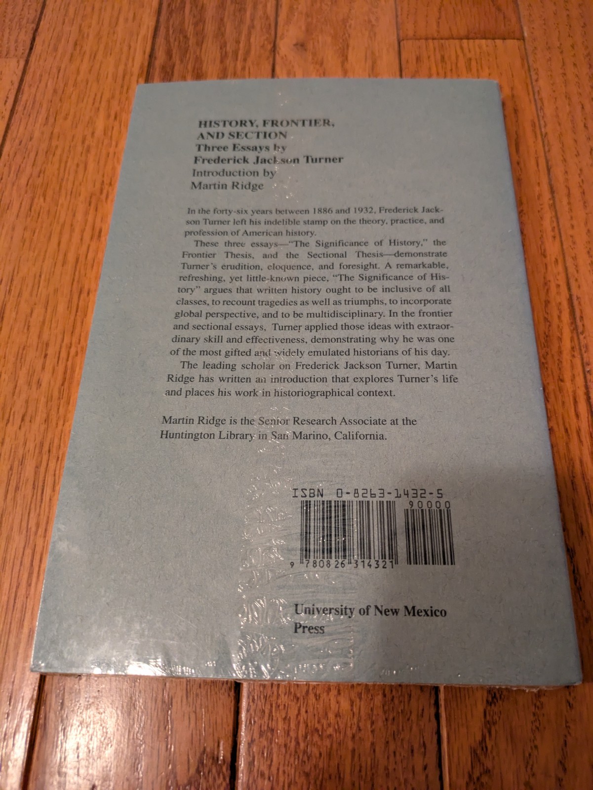 new/sealed: History, Frontier, And Section: 3 Essays by Frederick Jackson Turner