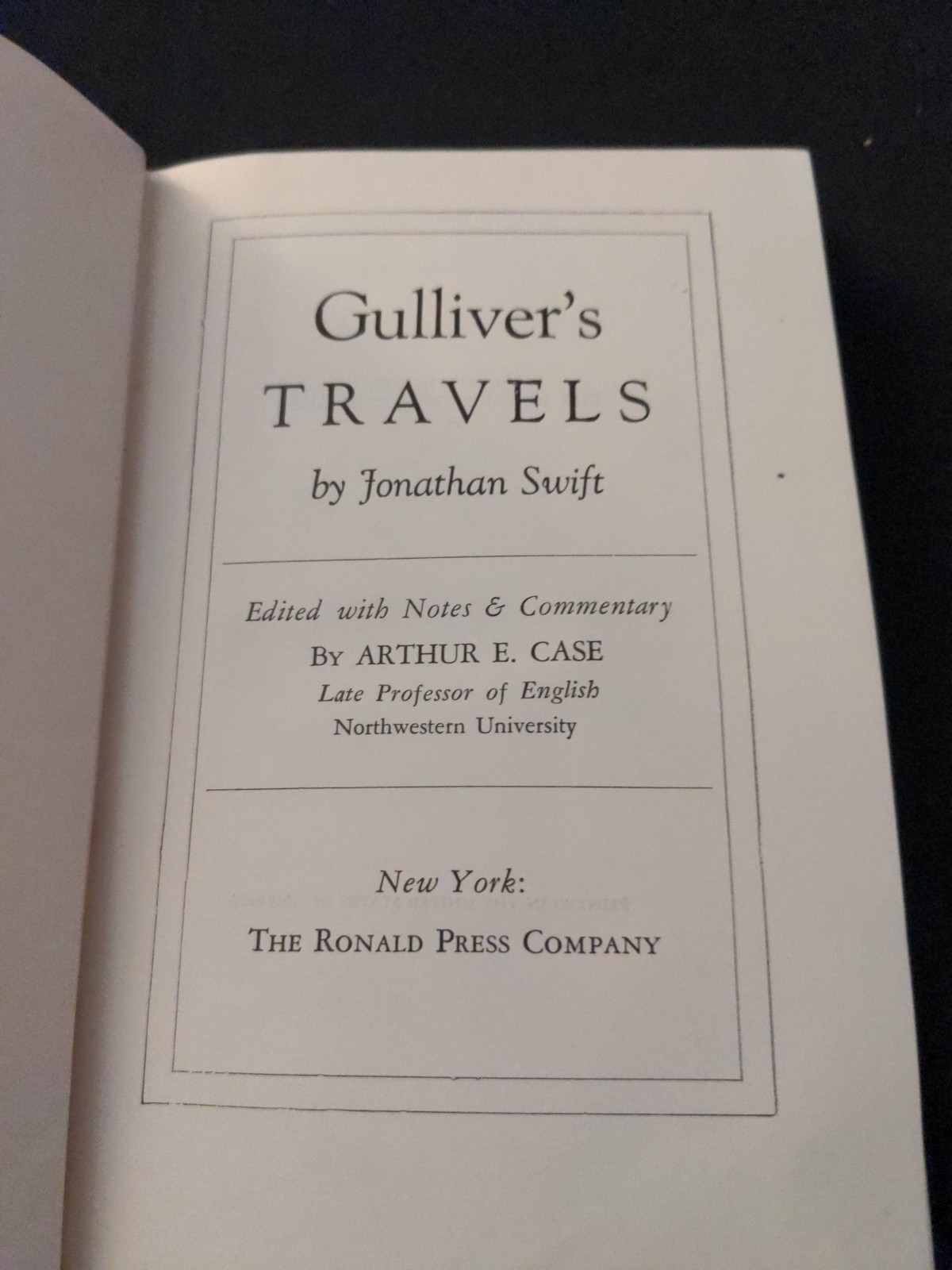 Gulliver’s Travels by Jonathan Swift  Notes by Arthur E Case Hardcover 1938