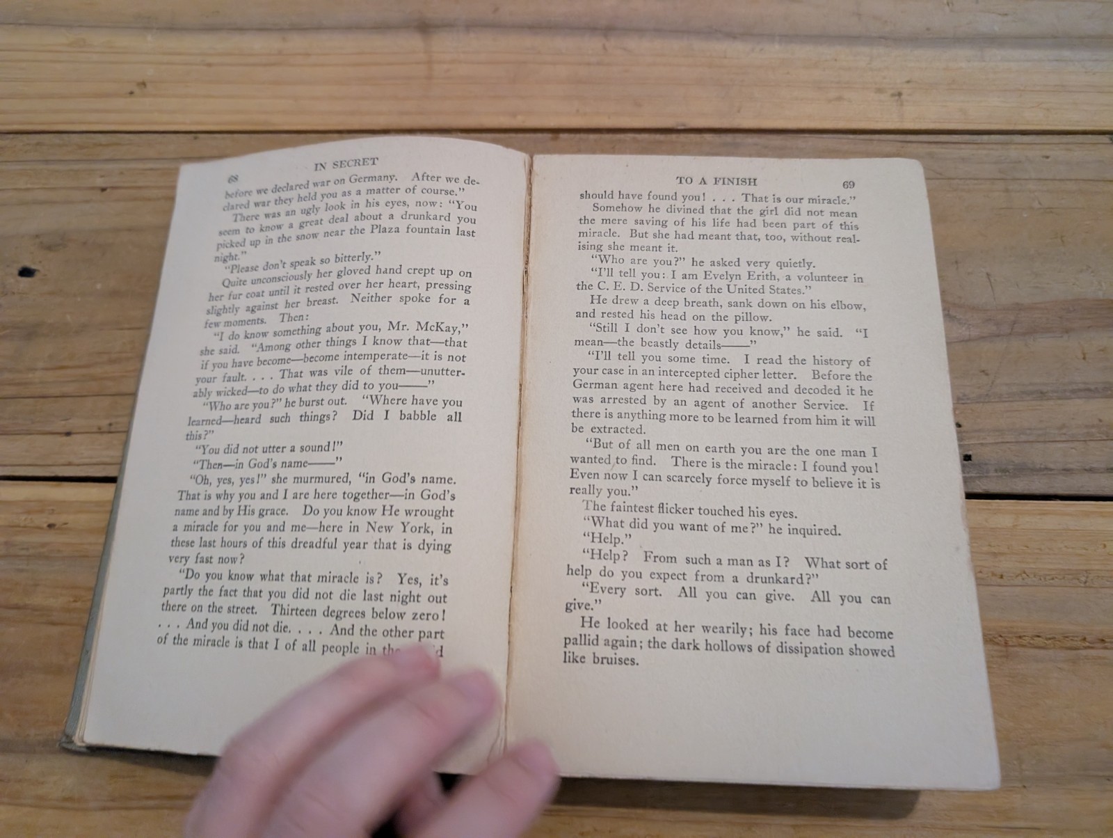 IN SECRET World War I Espionage Novel ROBERT W. CHAMBERS Ex-lib 1919 HC