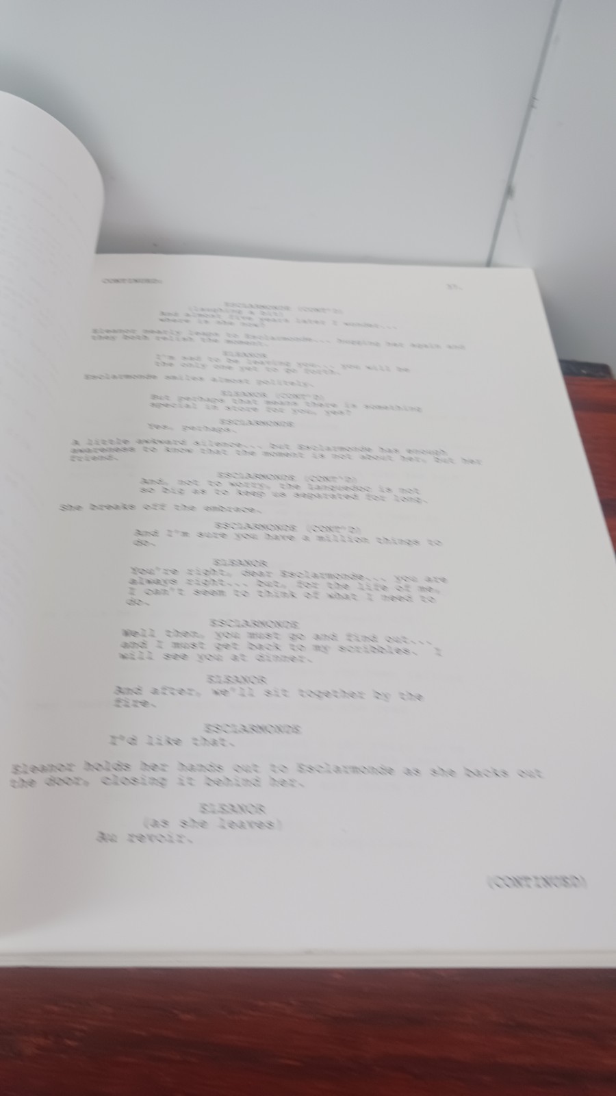 Screenplay Esclarmonde By S W Garland