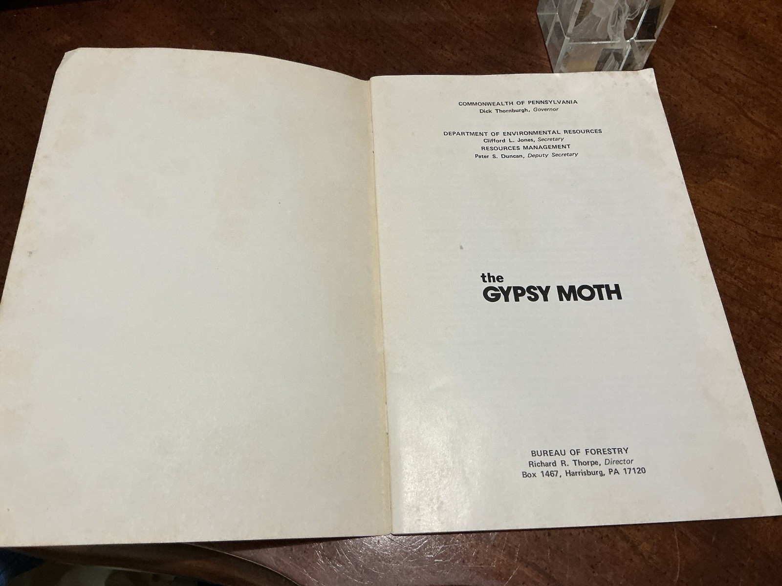 1980 the gypsy moth commonwelth of pennsylvania book 34 pages Paperback VG