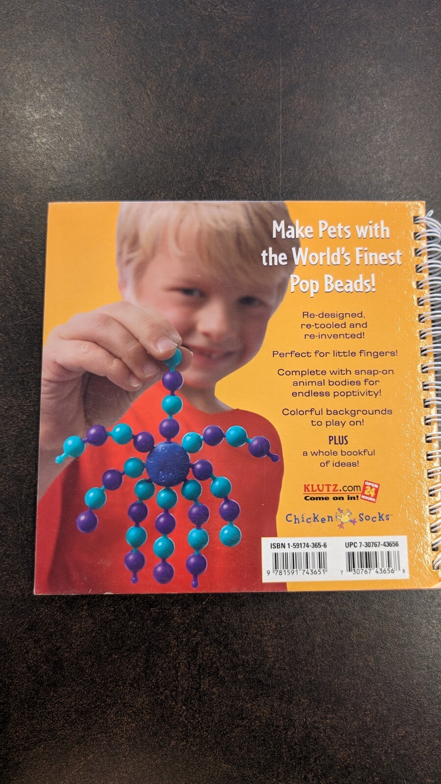 Chicken Socks: Pop Bead Critters by Klutz Editors (2005, Hardcover) No Beads
