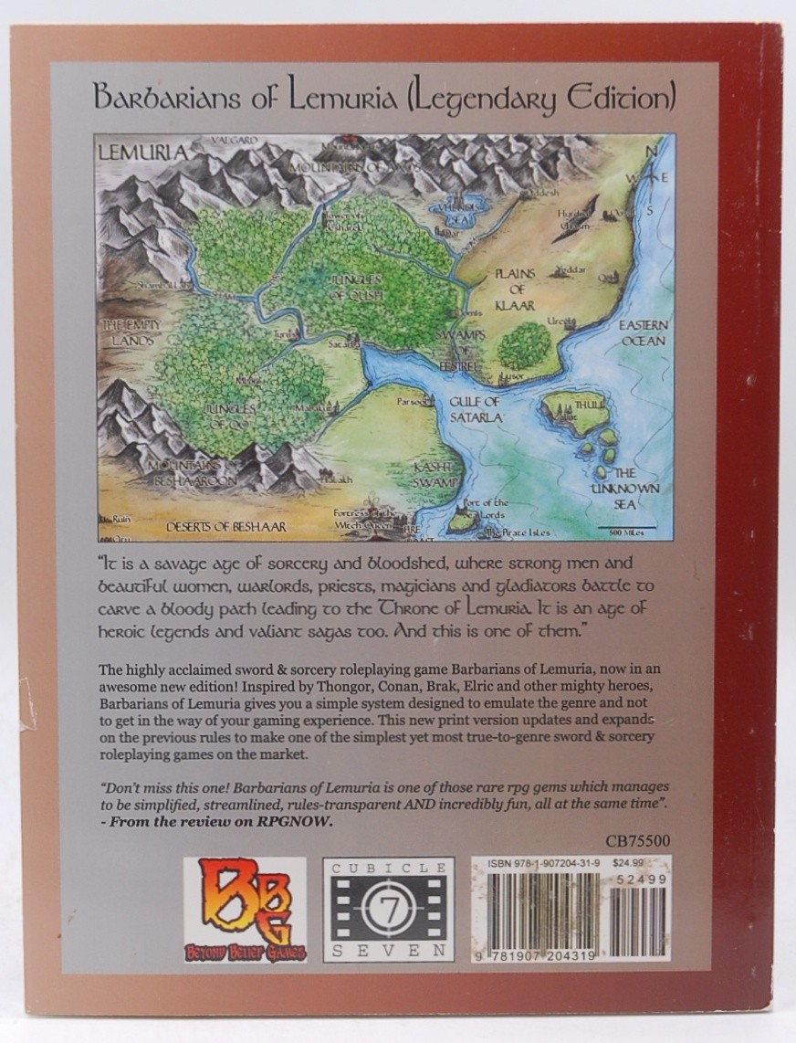 Barbarians of Lemuria (Legendary Edition) Washbourne, Simon Cubicle 7 Entertain
