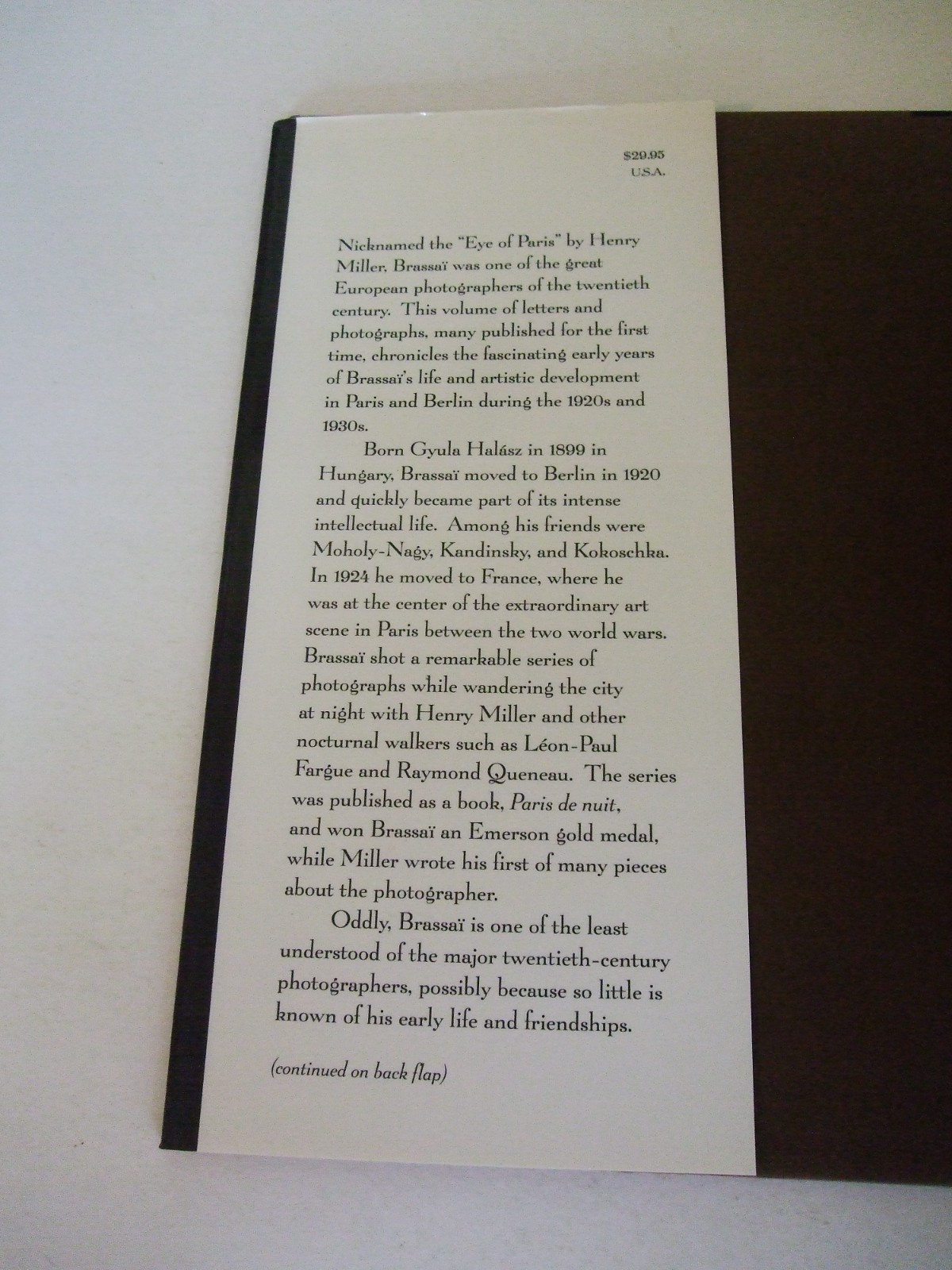 Letters to My Parents by Brassai. University of Chicago Press, 1997