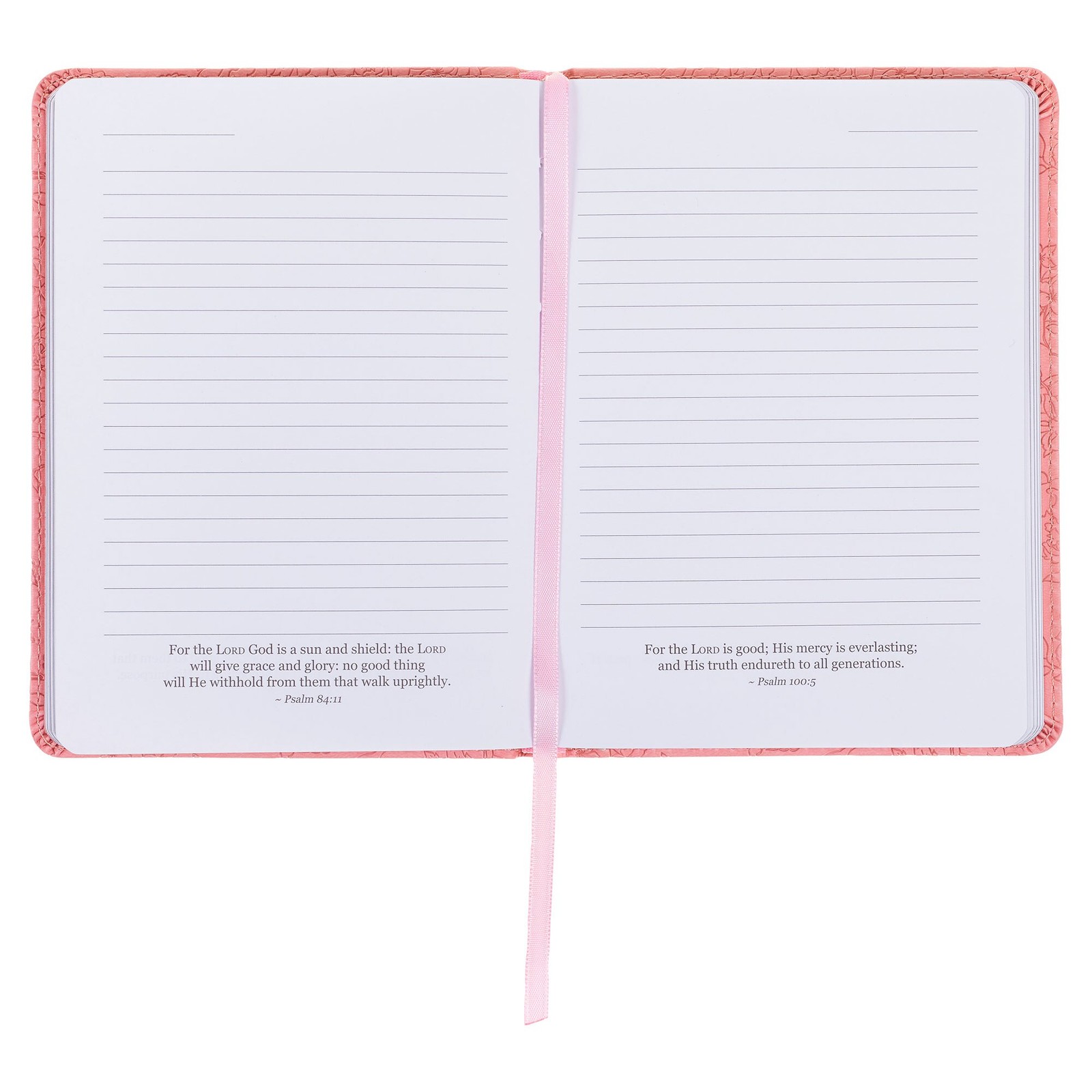 Strawberry Pink Floral Vegan Leather Small Journal Inspirational Scripture