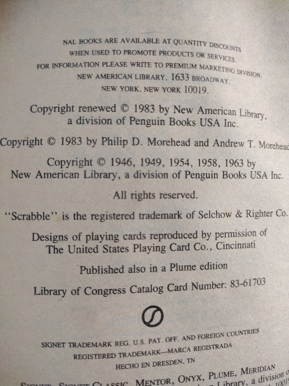 Hoyle’s Rules of Games by Geoffrey Mott-Smith and Albert H. Morehead (1946, Mass