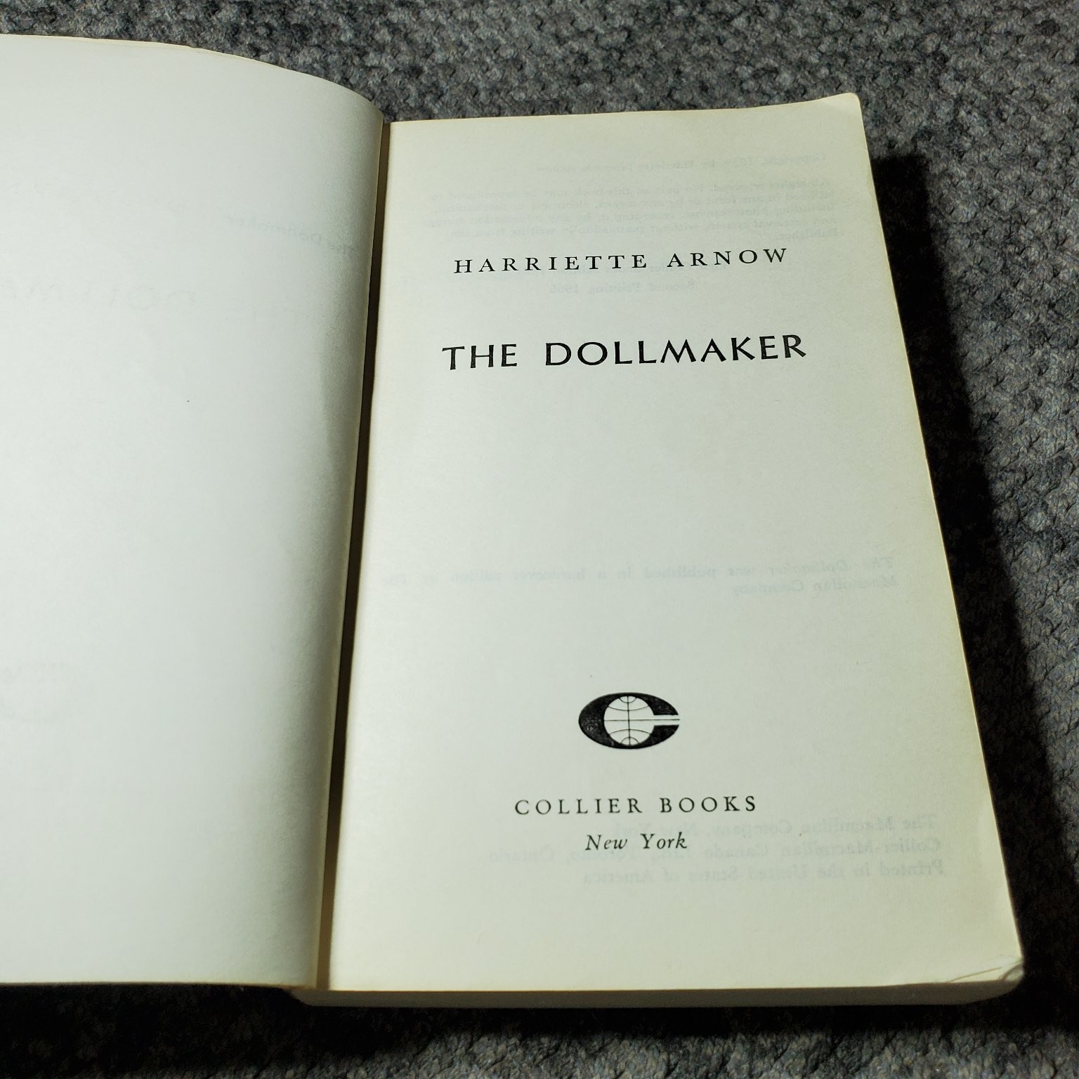 The Dollmaker Harriette Arnow 1965 Collier Books Vintage Paperback Fiction