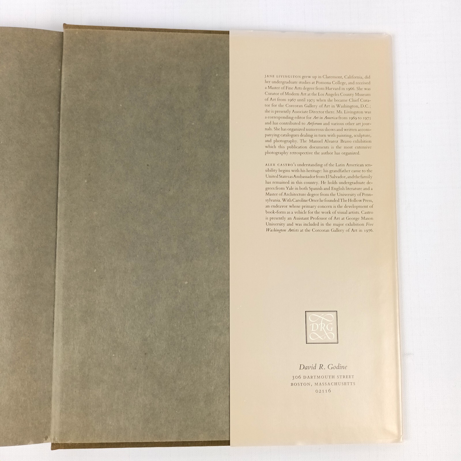 M Alvarez Bravo by Jane Livingston 1980 Hardcover Very Good Condition