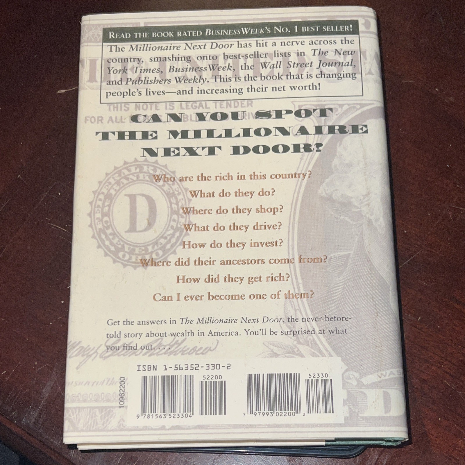 Thomas J. Stanley & William D. Danko – Millionaire Next Door Hardcover 1996 DJ