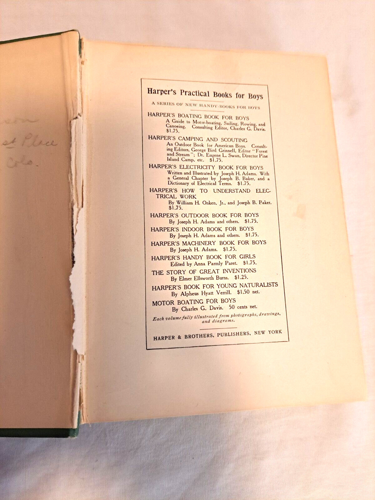 Harper’s Book for Young Naturalists A.Hyatt Verrill HC 1913 Harper & Brothers