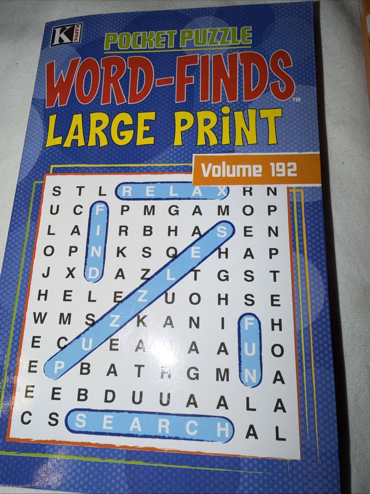 KAPPA Word-Find Pocket Puzzle Volume 192 Pages 130 W/ 58 Puzzles Large Print NEW
