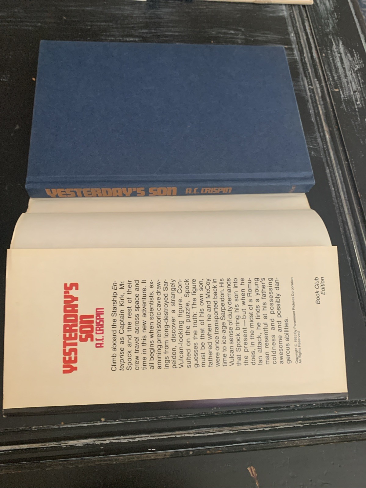 Star Trek Yesterday’s Son by A. C. Crispin 1983 Hardcover Book Club Edition