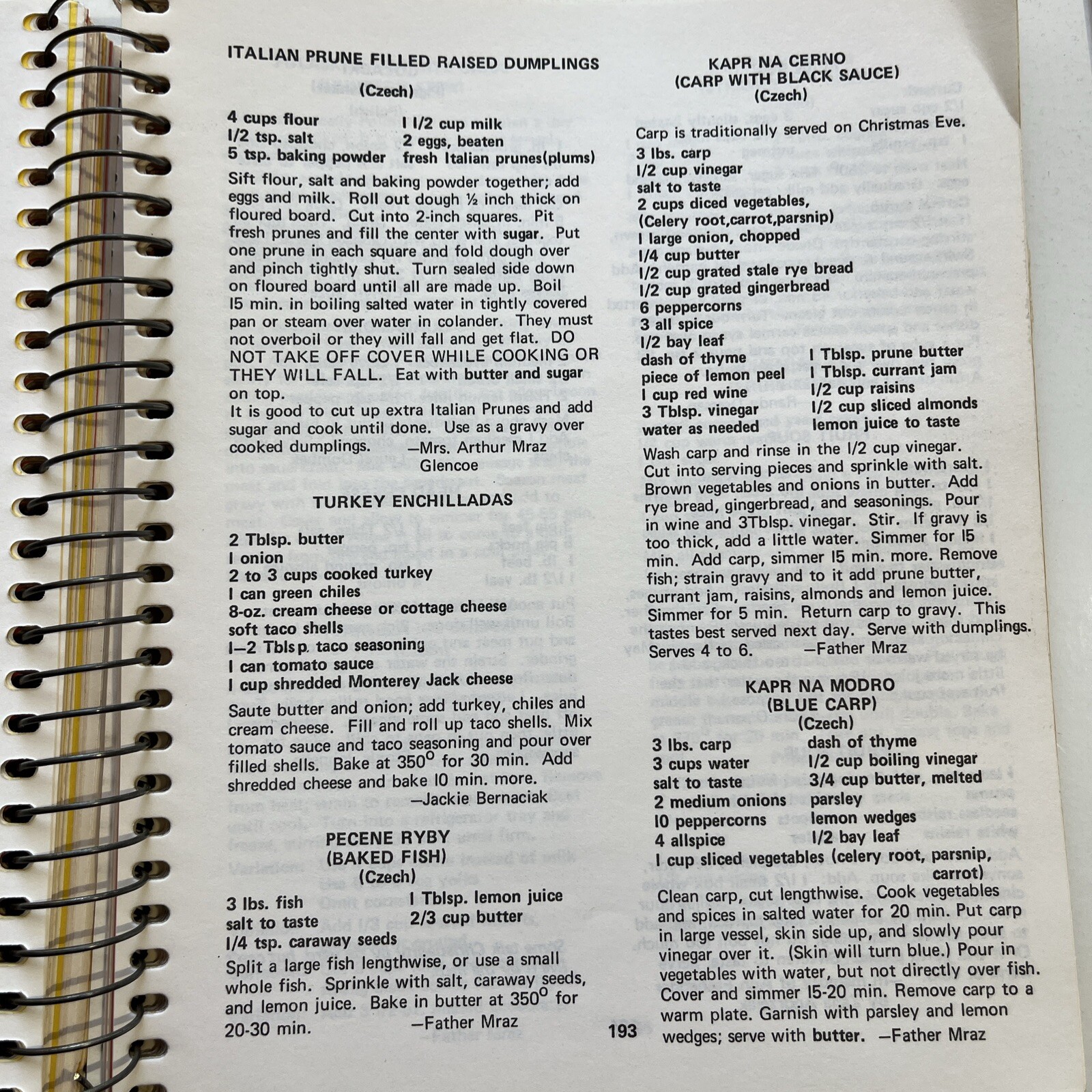 Ivanhoe MN Minnesota cookbook ethnic Czech Kolache Polish pierogi German Stollen