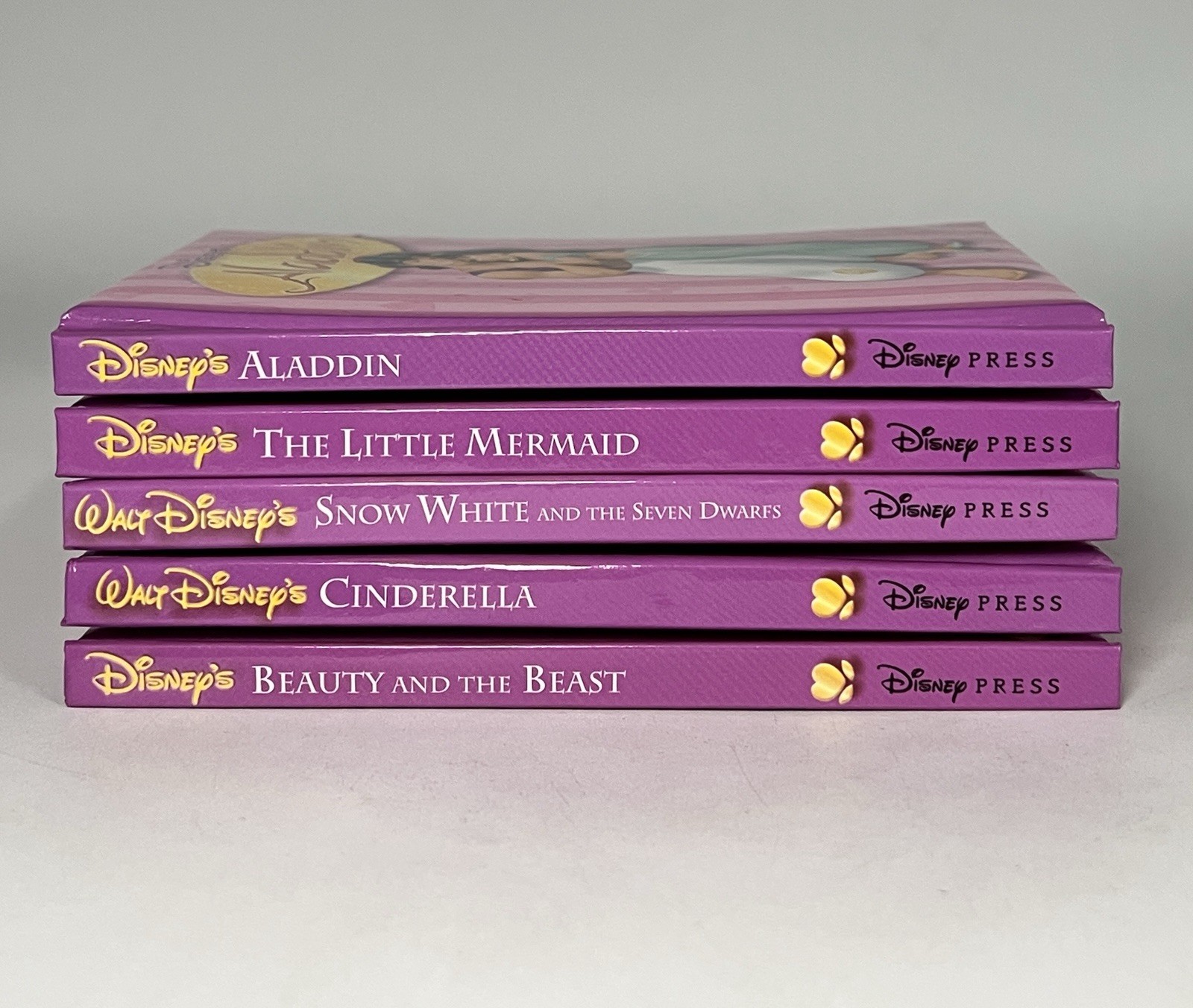 5 Disney Press Books Little Mermaid Snow White Aladdin 2002 Small Hardcover