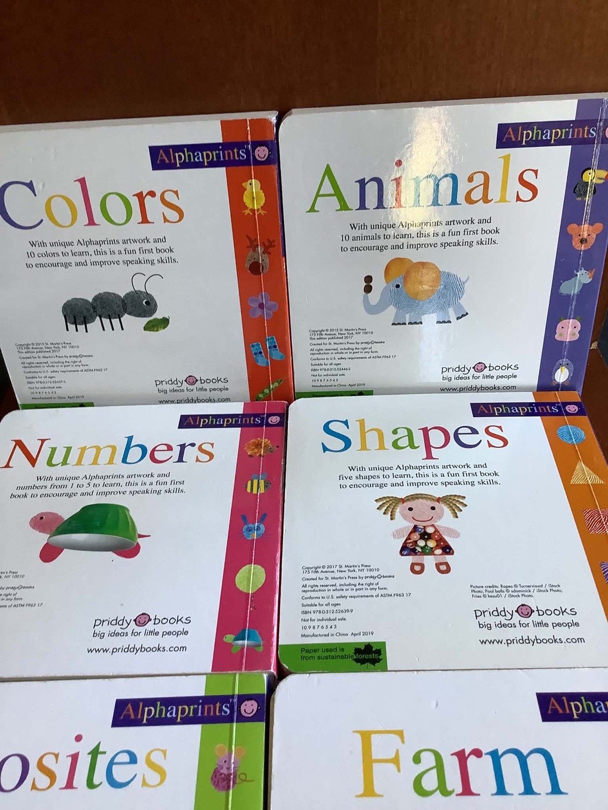 Priddy Books Alphaprints Library of 6 Children’s Early Learning Book Set