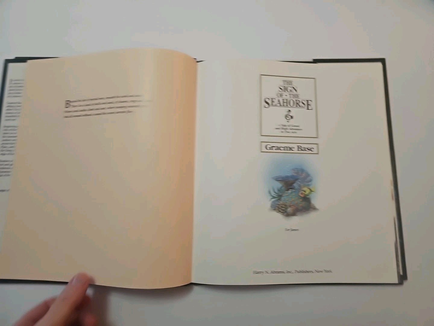 Sign of the Seahorse by Graeme Base (1992 Hardcover) 1st edition DUST JACKET
