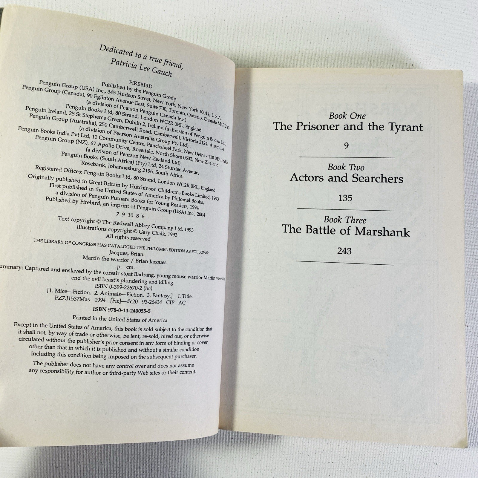 Martin the Warrior : A Tale from Redwall by Brian Jacques 2004, Trade PB