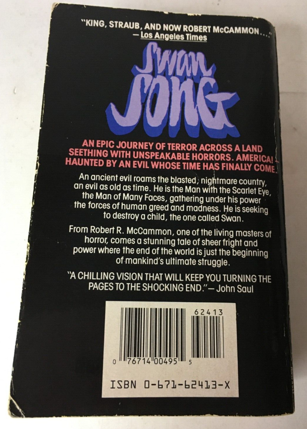 Swan Song by Robert R. McCammon First Pocket Books 1987 PB 1st Edition