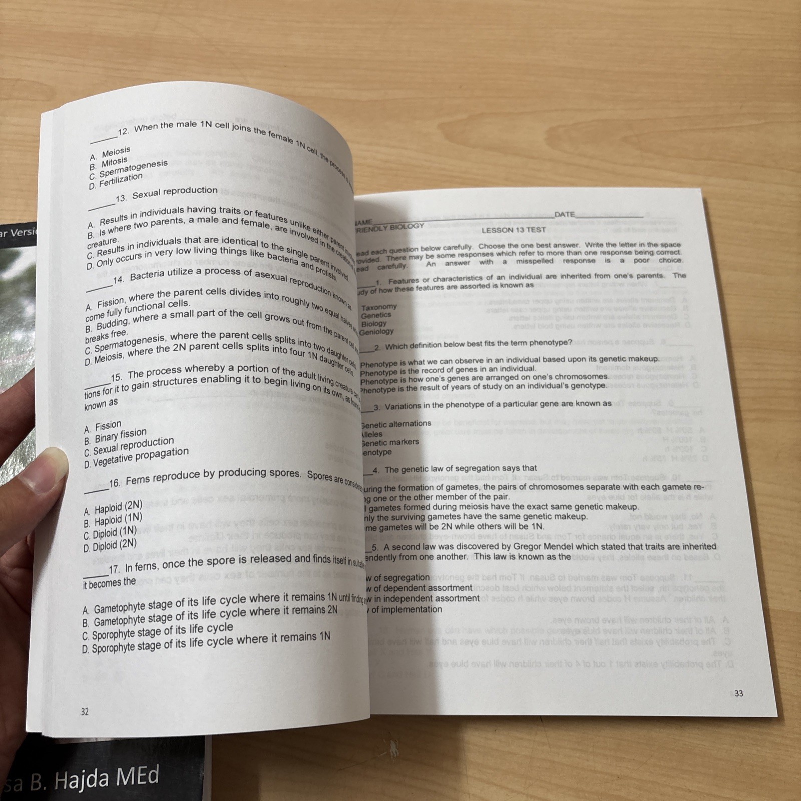 Friendly Biology Secular Ver Joey Lisa Hajda Textbook + Lesson Tests Answer Keys