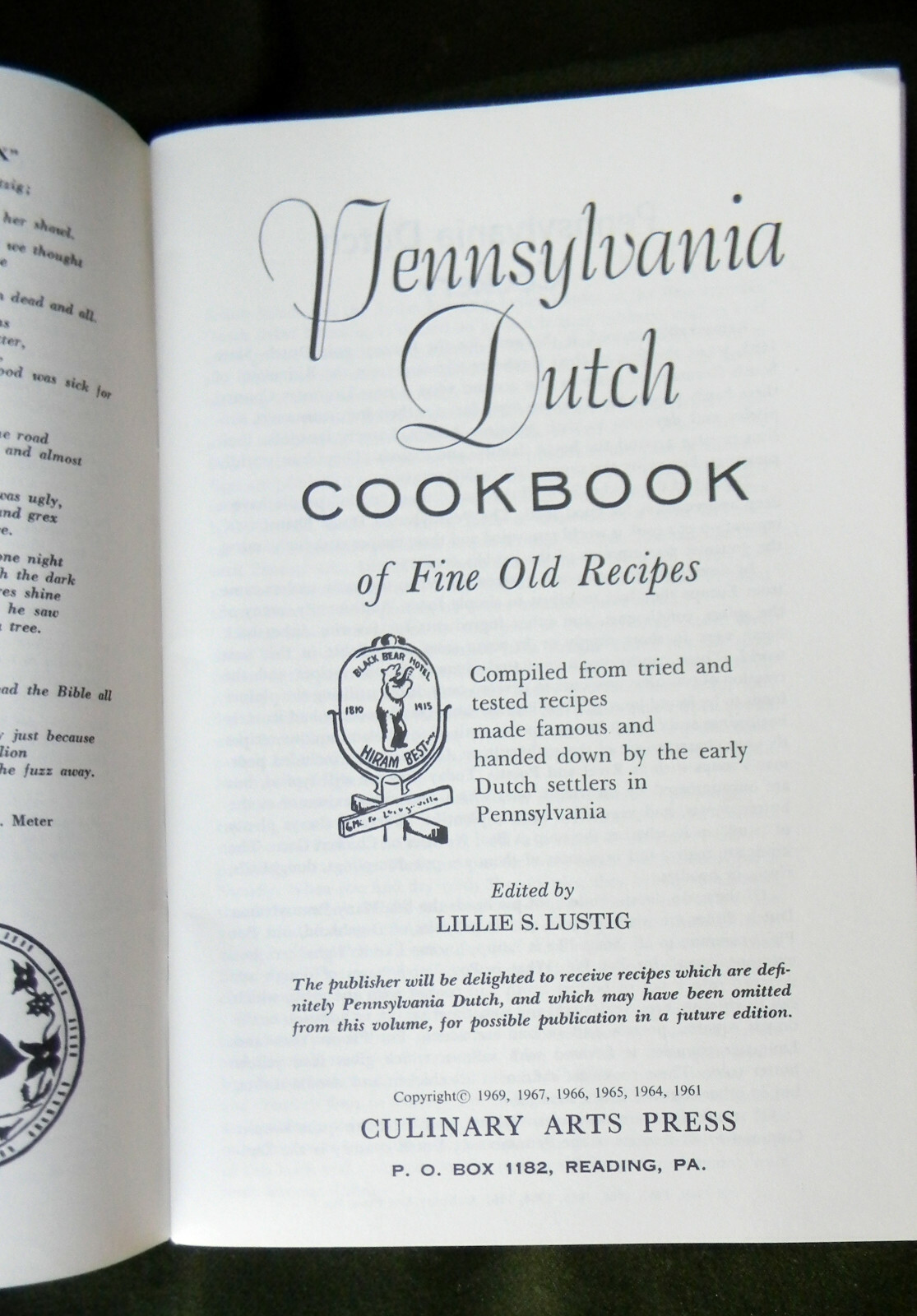 Pennsylvania DUTCH COOKBOOK of Fine Old Recipes, 62 pages