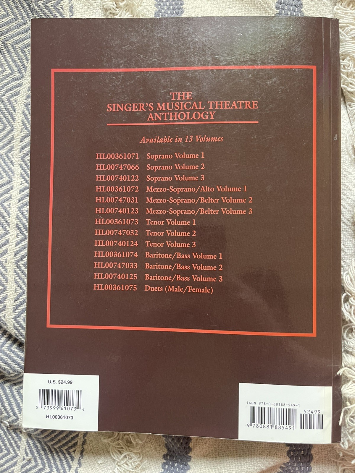 THE SINGERS MUSICAL THEATRE ANTHOLOGY BOOK VOLUME 1 REVISED EDITION