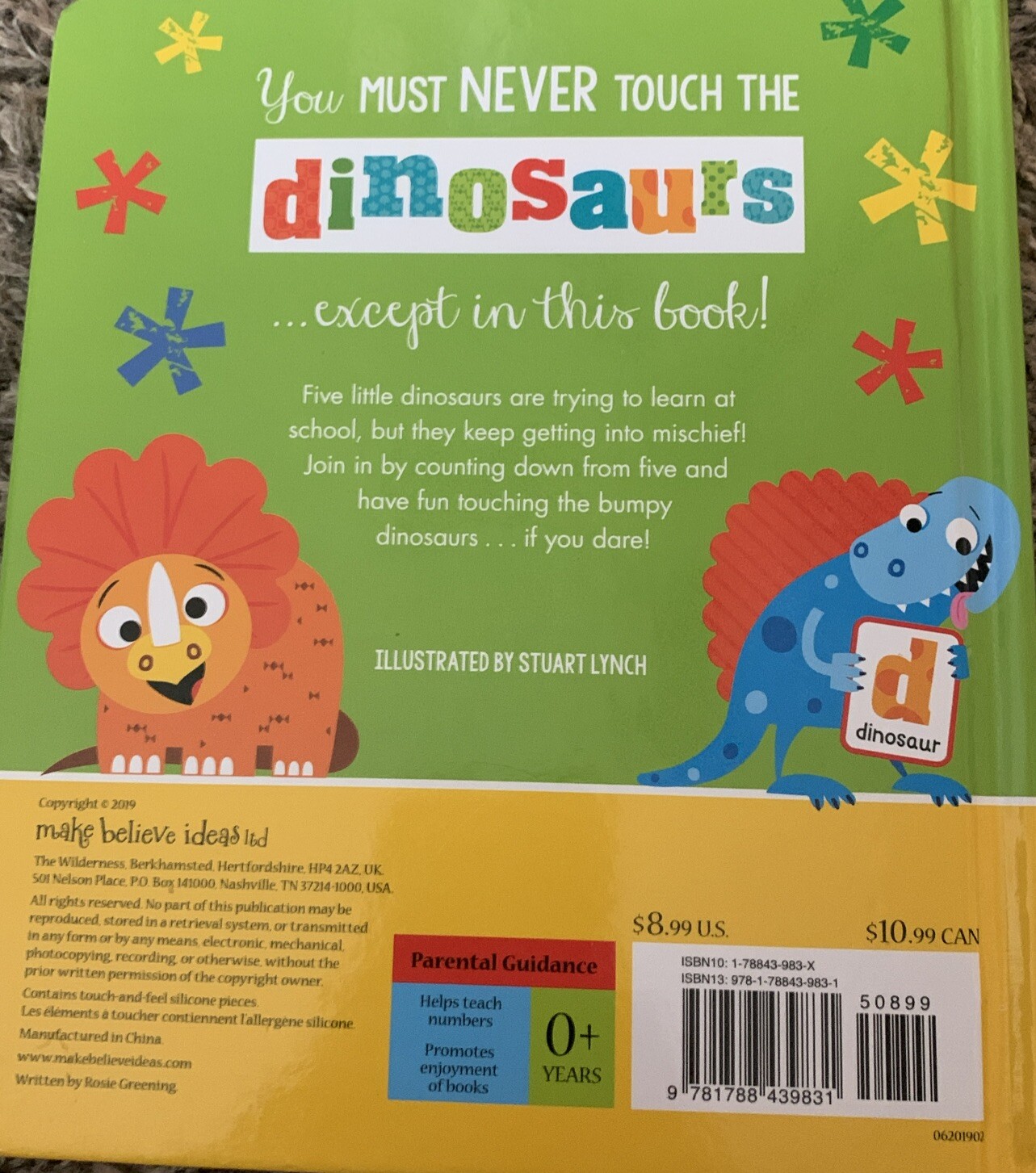 Never Touch the Dinosaurs by Rosie Greening (2019, Novelty Book)