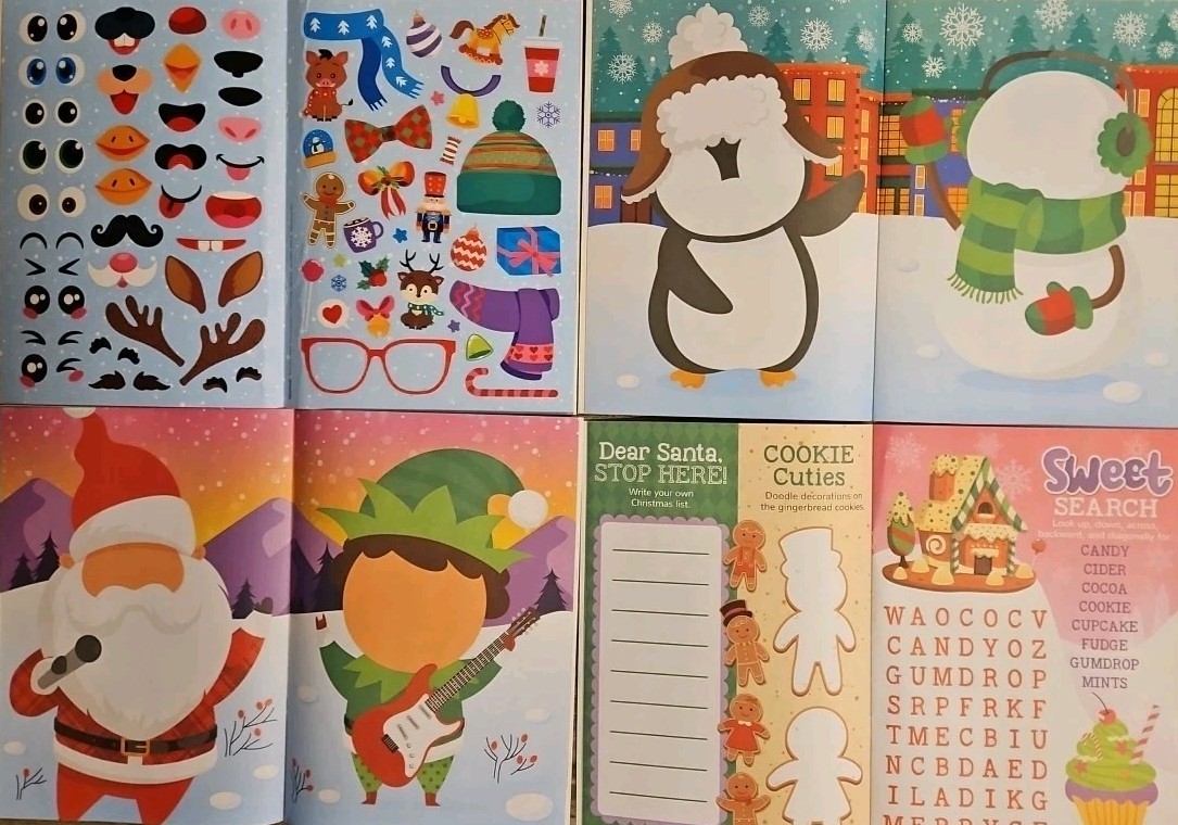 Christmas Make A Face Create A Face Dreamtivity Sticker Activity Books Set of 5