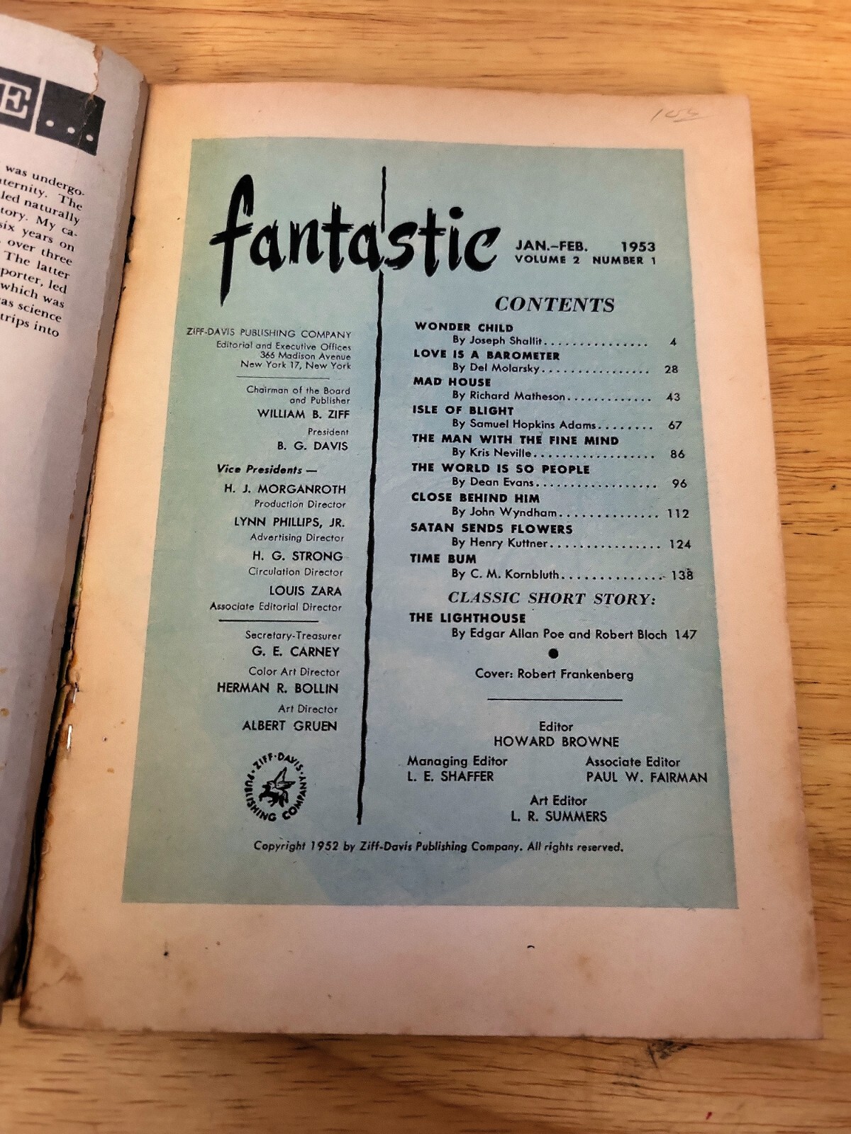 Fantastic January 1953 Digest Sci-Fi/Fantasy Richard Matheson 162 Pages VG