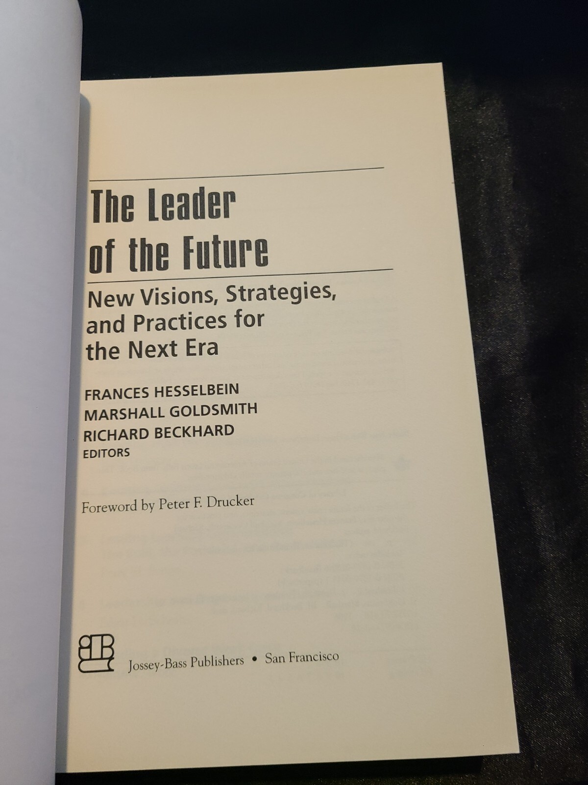 LEADER OF THE FUTURE Drucker Foundation 1996 Paperback Vintage Business Text