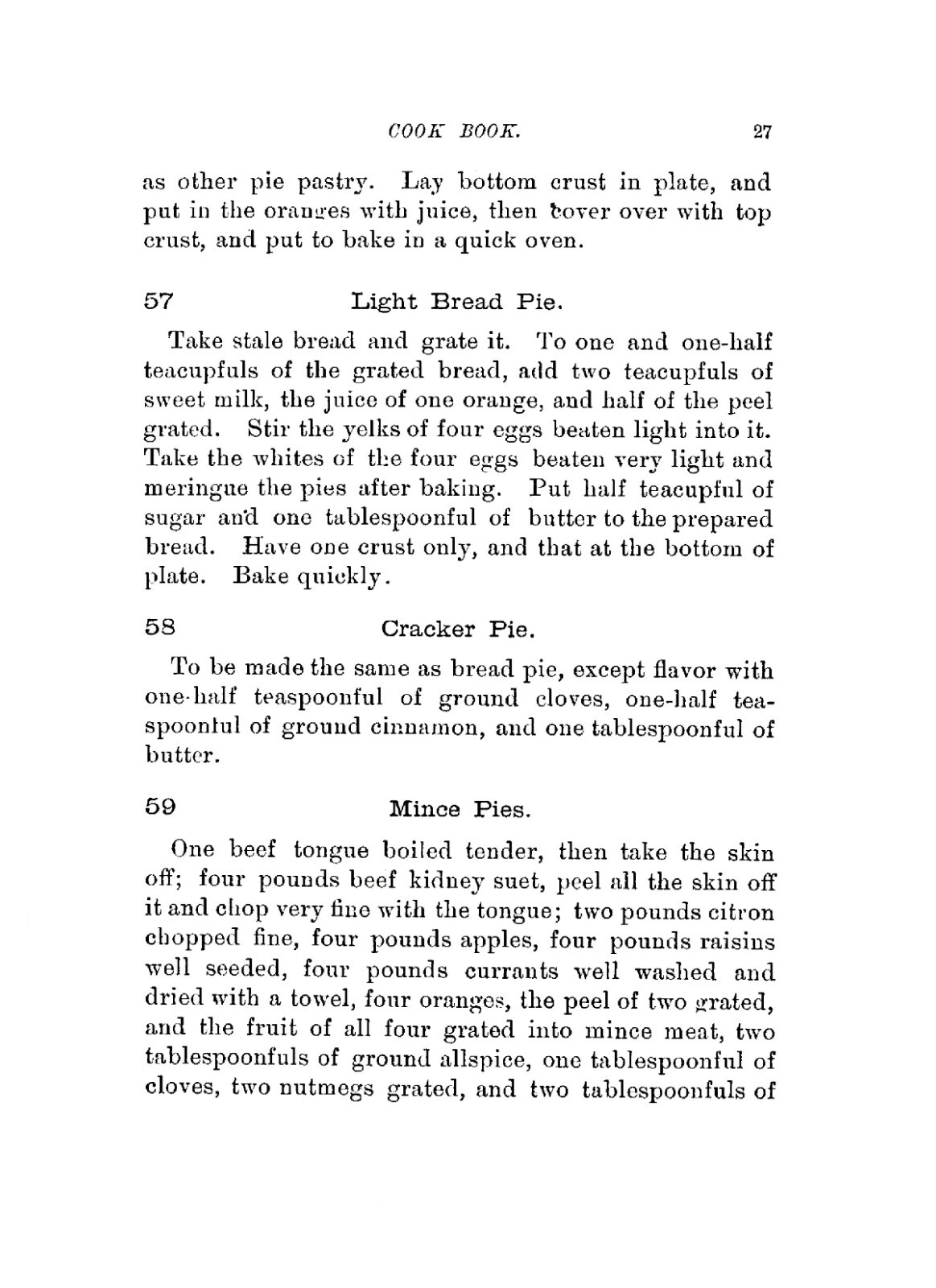 1881 Old Southern Cooking Cook Book Vintage Recipes 72pg