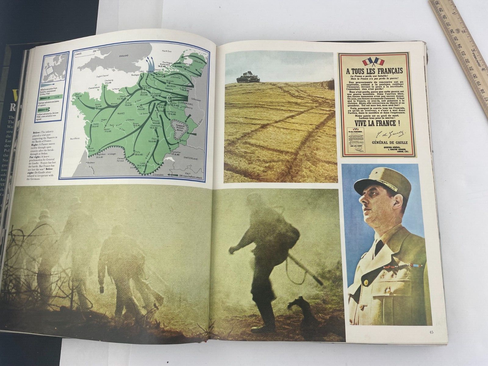 World War II Hardcover Book Ronald Heiferman 1973 1st Edition Vintage -13×9″