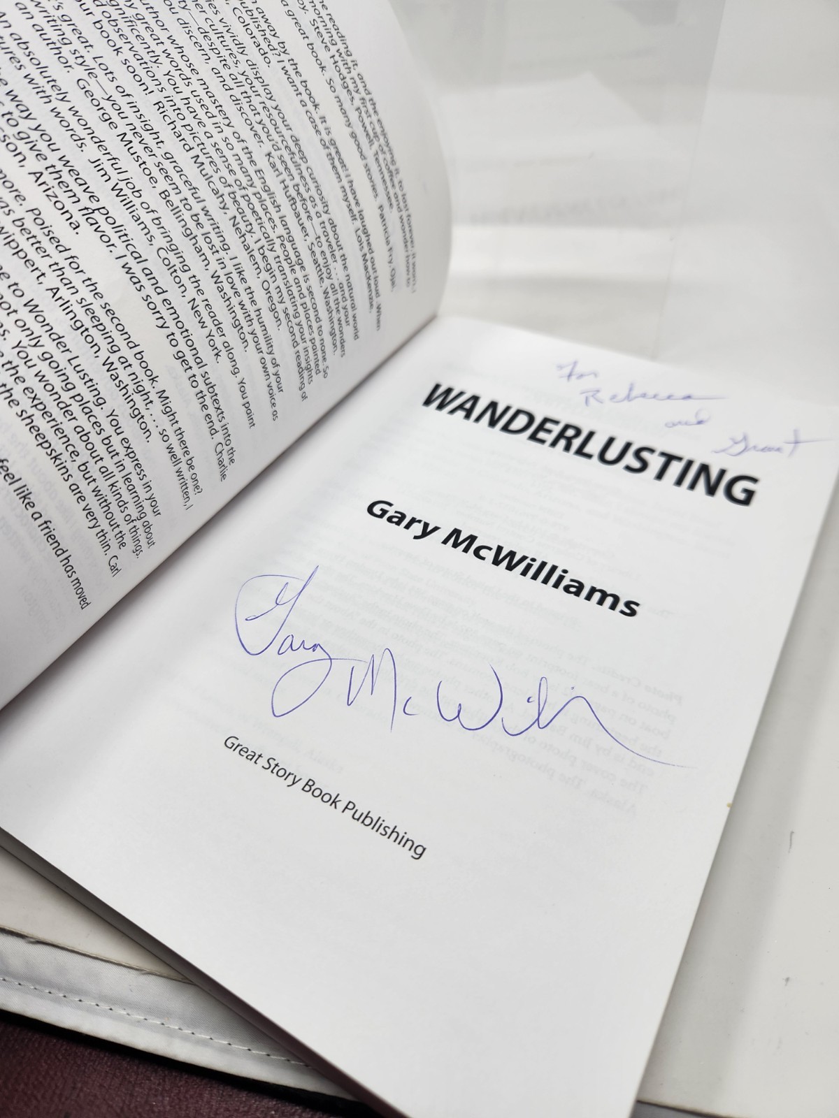 Wanderlusting Gary McWilliams SIGNED copy 2014 Paperback