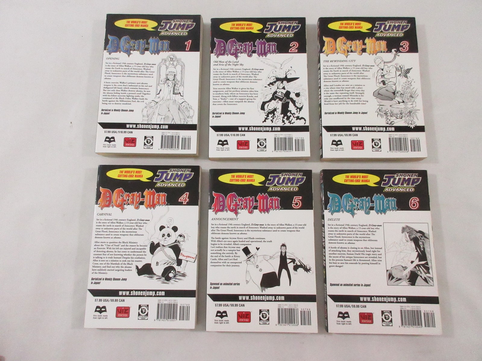 D.Gray-man Manga Volumes 1-6 Set Katsura Hoshino Shonen Jump Advanced VIZ Media